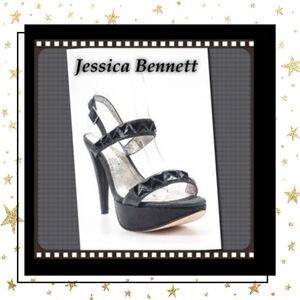 NEW Jessica Bennett Black Stardust Leather Pumps 7